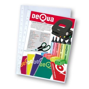 Comprar Caja 100 fundas multitaladro Dequa piel naranja 11 taladros 80µ A4