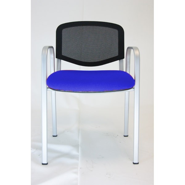 Mobiliario de oficina y sillas :: Sillas :: Sillas confidente :: Silla  confidente Mustang-Goa sin brazos respaldo en malla y asiento tapizado 1  color azul