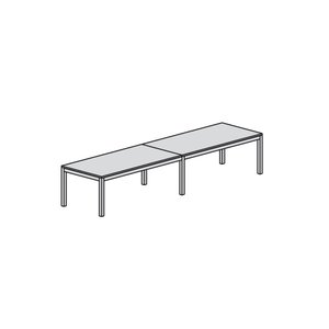 Comprar Mesa doble rectangular 320x80x72-77 cm aluminio/blanco