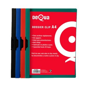 Comprar Pack de 5 dossier con clip Dequa A4 negro