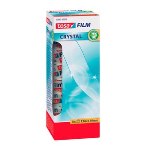 Comprar Pack 8 rollos cinta adhesiva tesafilm® Crystal Officebox 33mx19mm