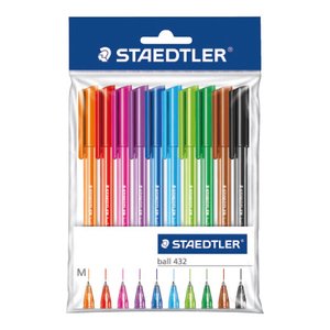 Comprar Pack 10 Bolígrafos Staedtler ball 432 trazo medio colores surtidos