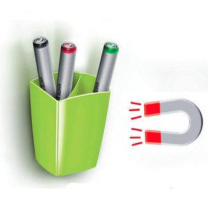 Comprar Cubilete magnético 2 compartimentos con imán para superficies de metal (pizarras blancas, armarios,etc) color verde verde kiwi