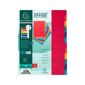 Comprar Juego de 12 separadores de cartulina multicolor en cartulina fuerte de 225 gr.