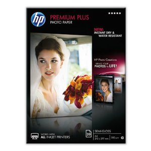 Comprar Caja 20 hojas de papel fotográfico satinado HP Premium Plus 300 gr. A4/210 x 297 mm