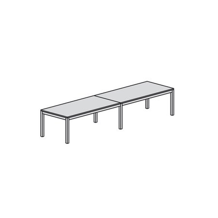 Comprar Mesa doble rectangular 320x80x72-77 cm aluminio/blanco
