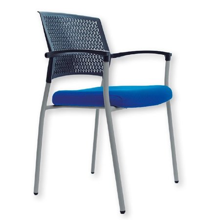 Comprar Silla confidente Clapton con respaldo en polímero técnico y asiento tapizado 1 azul