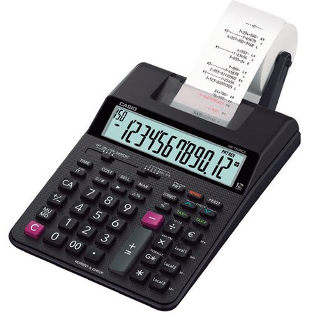 Comprar Calculadora impresora Casio HR-150RCE,12 dígitos, Velocidad: 2 líneas/seg. Impresión 2 colores. Función post-impresión y re-impresión . Adaptador AC opcional.