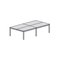 Comprar Mesa doble rectangular 320x163x72-77cm. aluminio/blanco